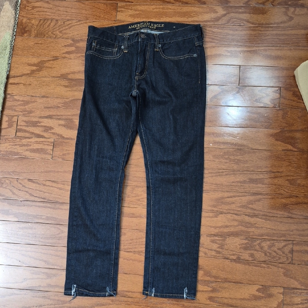 American Eagle Outfitters Men’s Dark Indigo Skinny Jeans Size 32W/28.5L (Actual)